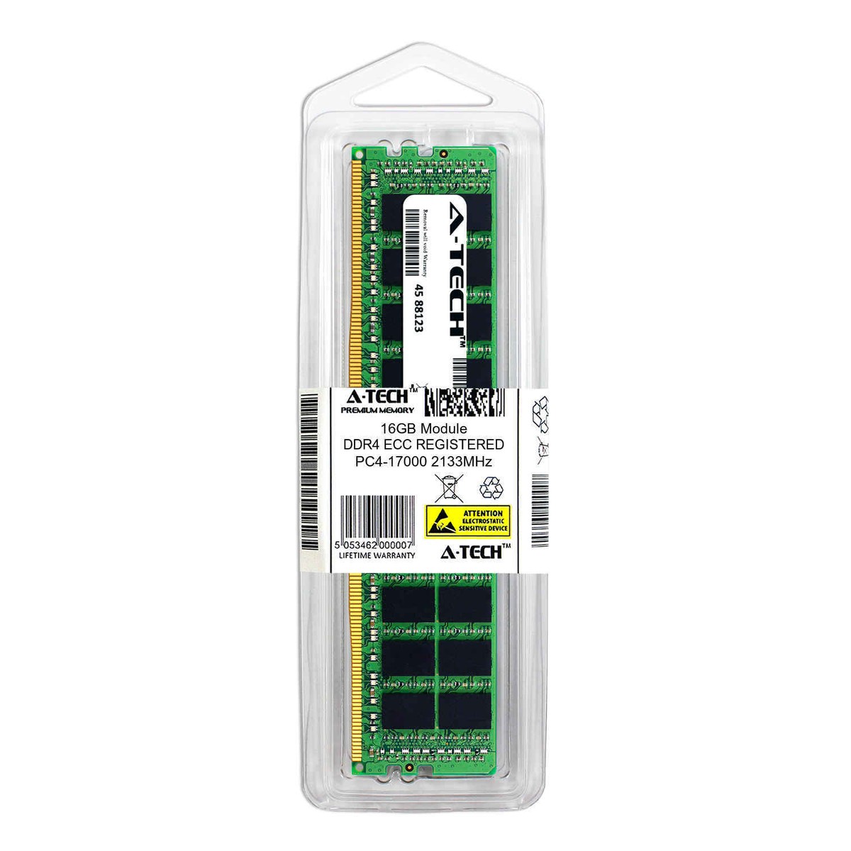 16GB PC4-17000 ECC RDIMM (Kingston KVR21R15D4K4/64 Equivalent
