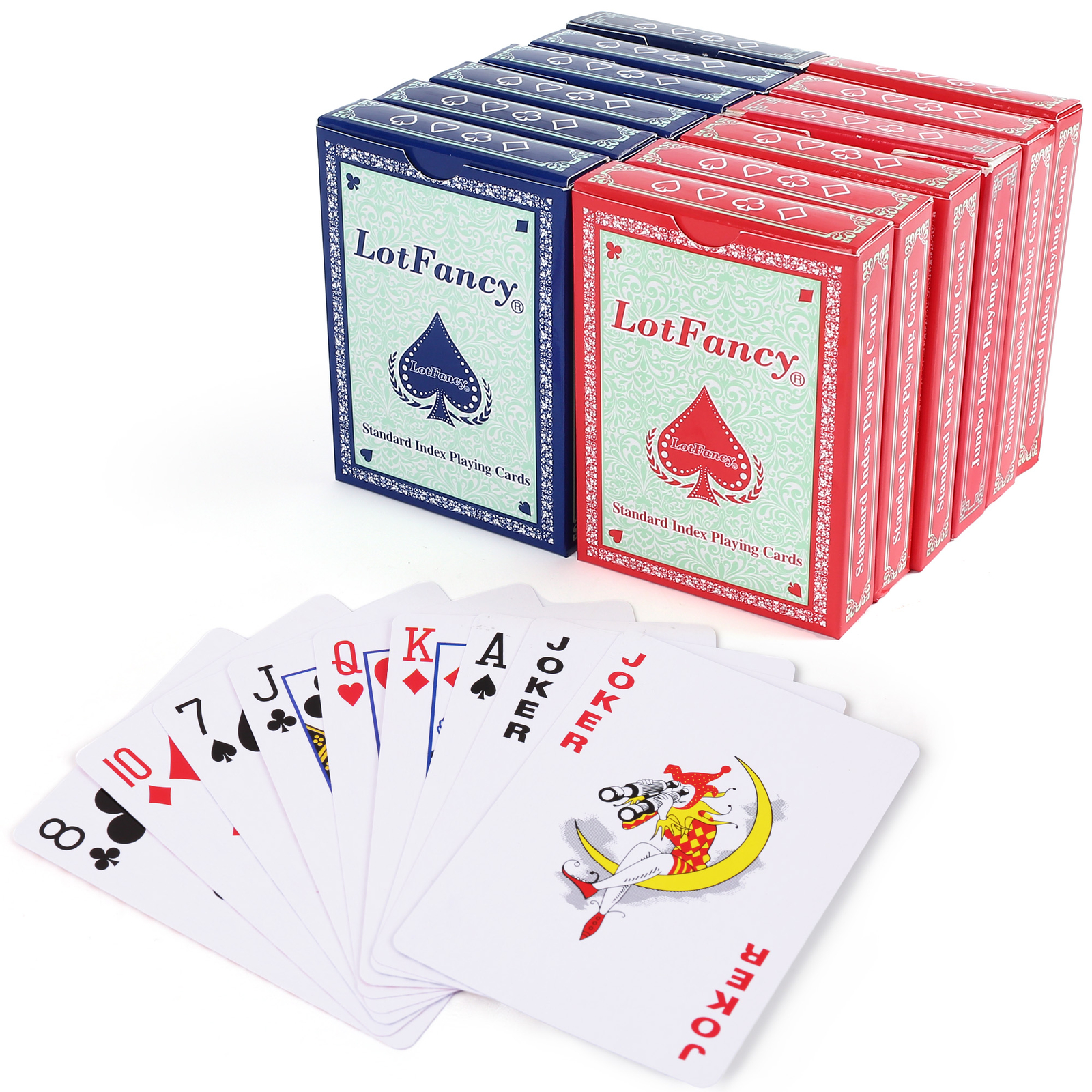 LotFancy Playing Cards, 12 Pack, Decks of Cards Bulk, Poker Size, for
