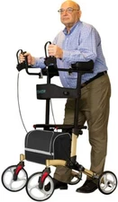 2026 ELENKER Upright Mobility Walker Stand Up Folding Rollator Champagne