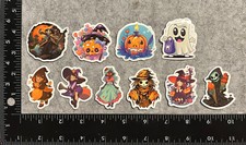 Lot of 10 Assorted Halloween Pumpkin Witch Stickers