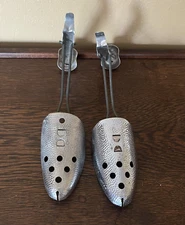 Vintage Hammered Metal Adjustable Shoe Tree Stretcher Shaper Keeper Insert Set