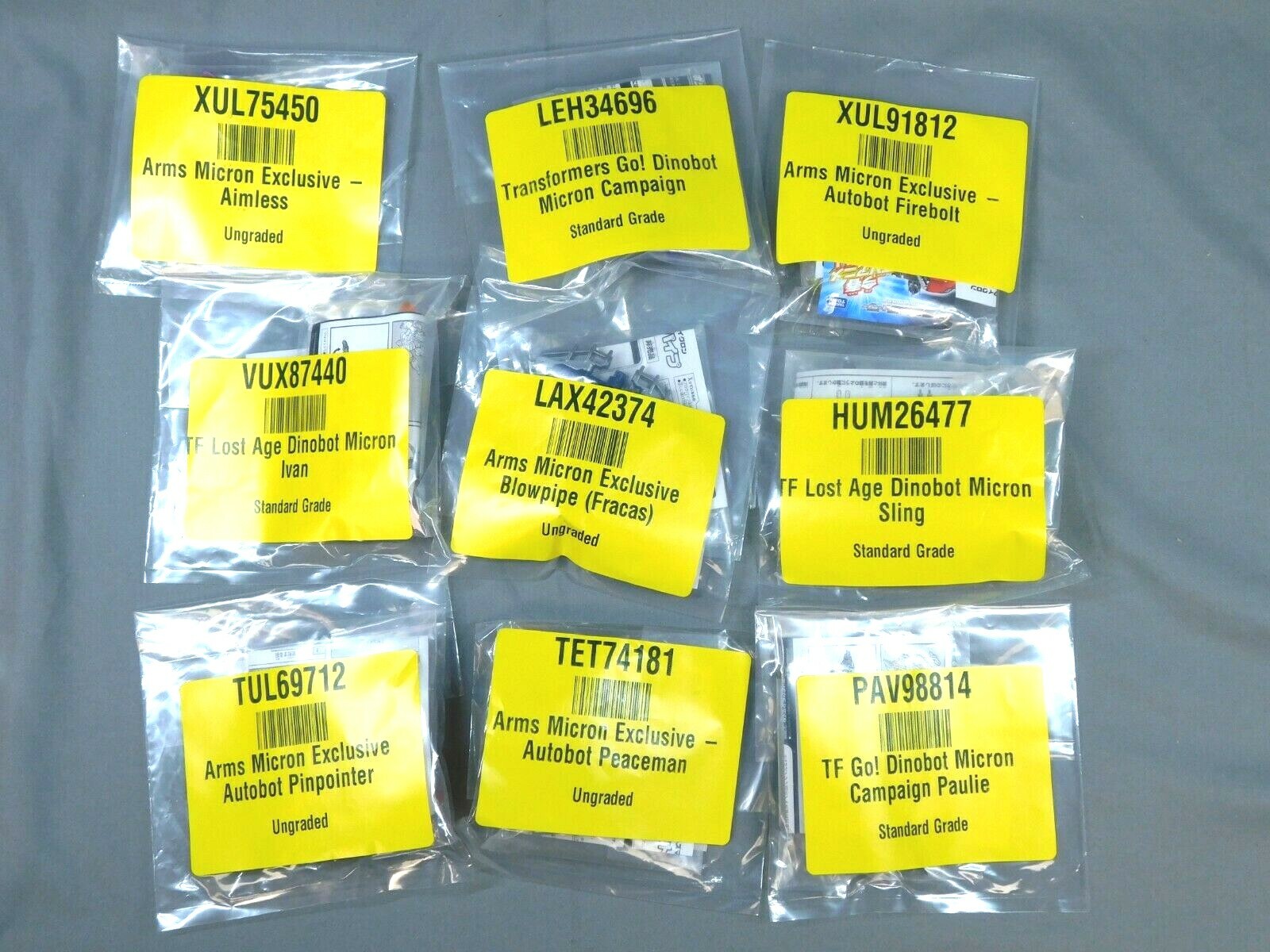 TRANSFORMERS LOT 9 ARMS MICRON GO LOST AGE DINOBOT JAPAN EXCLUSIVE TAKARA SEALED TRANSFORMERS LOT 9 ARMS MICRON GO LOST AGE DINOBOT JAPAN EXCLUSIVE TAKARA SEALED