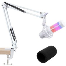 For HyperX QuadCast S White Boom Arm - White Mic Arm Compatible with Hyper x ...