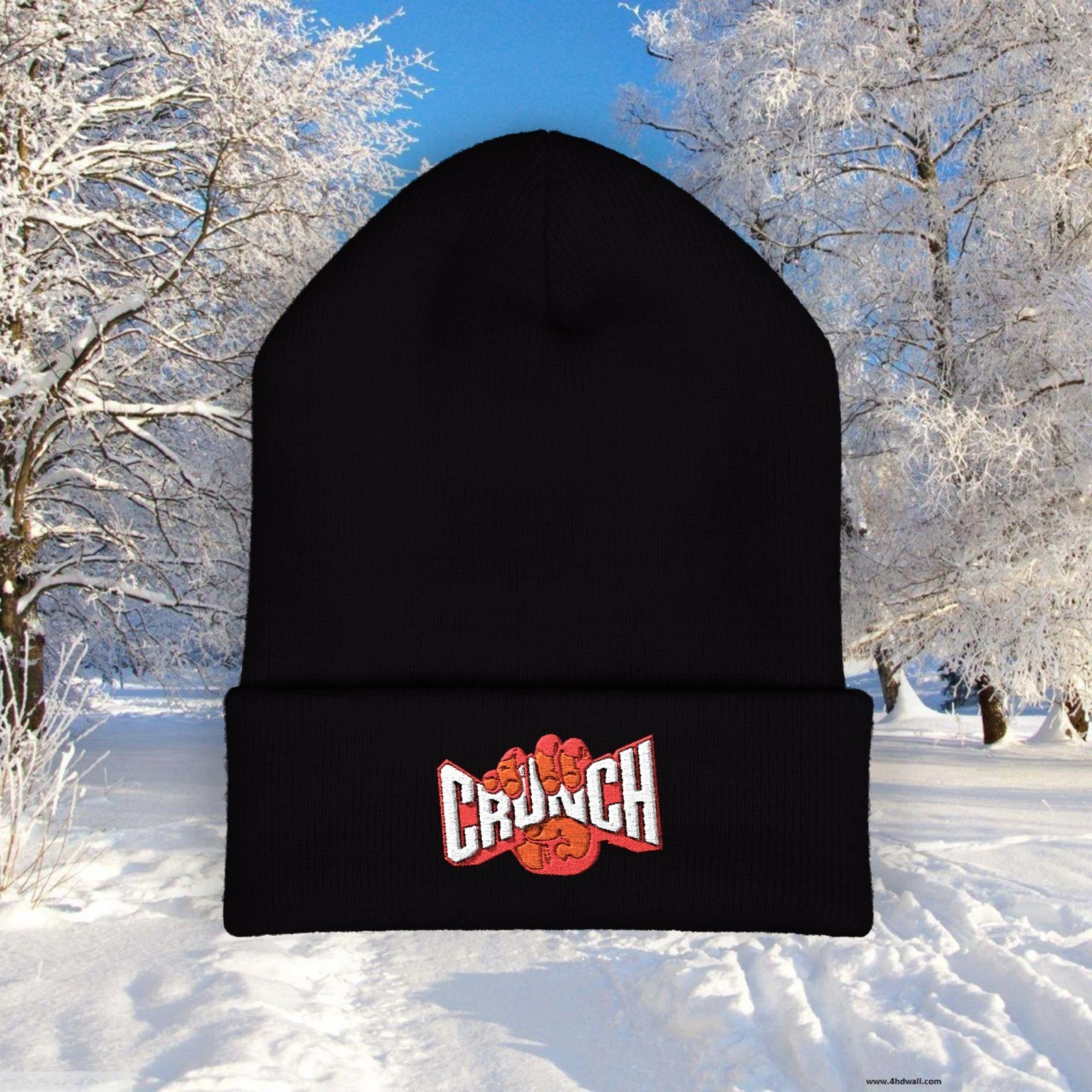 Crunch Fitness Gym Black Beanie Hat Size Adult
