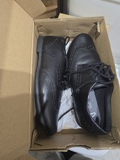 Image of Clarks Scala Lace Youth black leather brogue school shoes. UK4 EU37