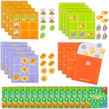 Tic Tac Toe Pack 16 Dinosauri Gadget Compleanno Bambini. Mini Giochi, Regalini F