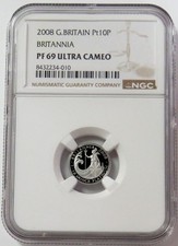 2008 PLATINUM 418 MINTED GREAT BRITAIN 1/10oz BRITANNIA 10 POUNDS NGC PF UC 8048.20 per troy oz