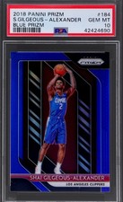 2018 PANINI PRIZM BLUE PRIZM #184 SHAI GILGEOUS-ALEXANDER ROOKIE RC #/199 PSA 10