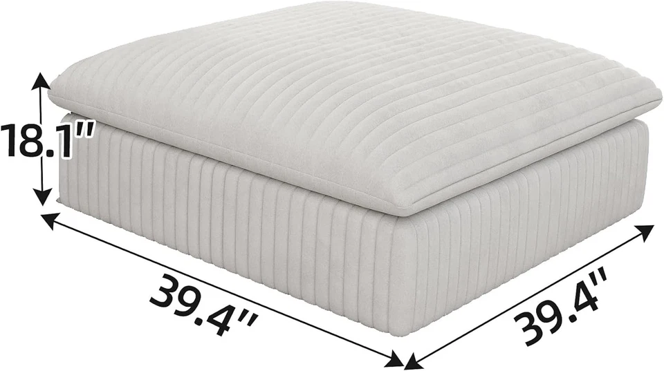 Sofá seccional otomano modular de pana Cloud para sala de estar cubierta lavable Foto 2 de 4