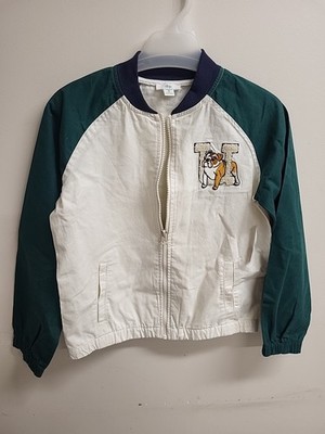 Boy's Size 8 Jacket Dip Brand Varsity Style With A Bull Dog! 100% Cotton 