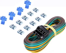 MaxxHaul 4-Pin Flat Trailer Wiring Harness Kit 25' Male and 4' Female blue 