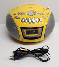 RARE Sony CFD-E75 Yellow CD Player Cassette AM FM Radio Boombox PARTS Or REPAIR