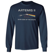 Artemis II Dark Side Parody Graphic Moon Mission Long Sleeve T-Shirt