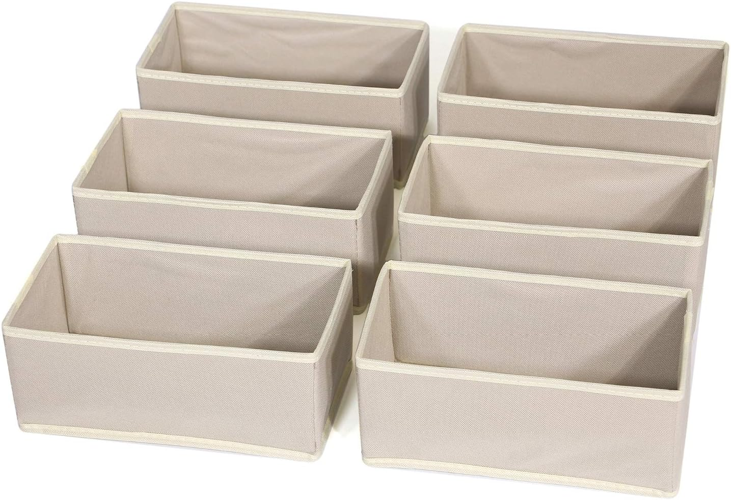 6 Pack Foldable Cloth Storage Box Closet Dresser Drawer Organizer Fabric Baskets-image