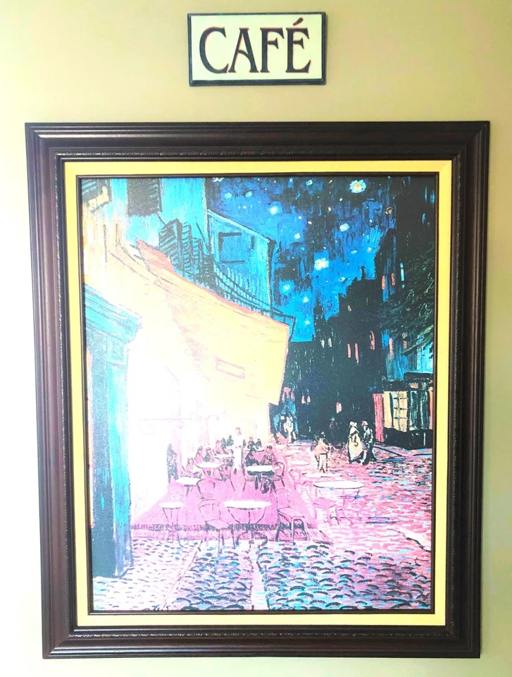Van Gogh's Café Terrace at Night -- exquisitamente enmarcado 37 x 31 pulgadas Foto 2 de 4