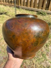 Superb  signed Japanese  Bronze Vase  Showa likely Hannya Foundry
