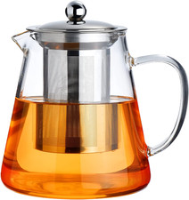 Borosilicate Glass Teapot with Stainless Steel Infuser, 18.6 OZ 550ML