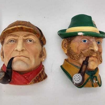 Vintage 80s Legend Products Sherlock Holmes Alpine Guide Chalk Plaques Set Of 2