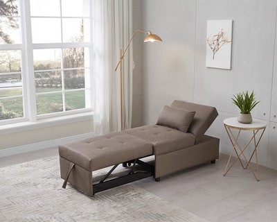 Kings Brand Furniture - Multi-Function Ottoman Sofa Bed Sleeper Chair, Dark Grey