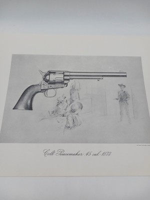 1940s Colt Peacemaker 45 Cal 1873 Vintage Historical Art Print Western