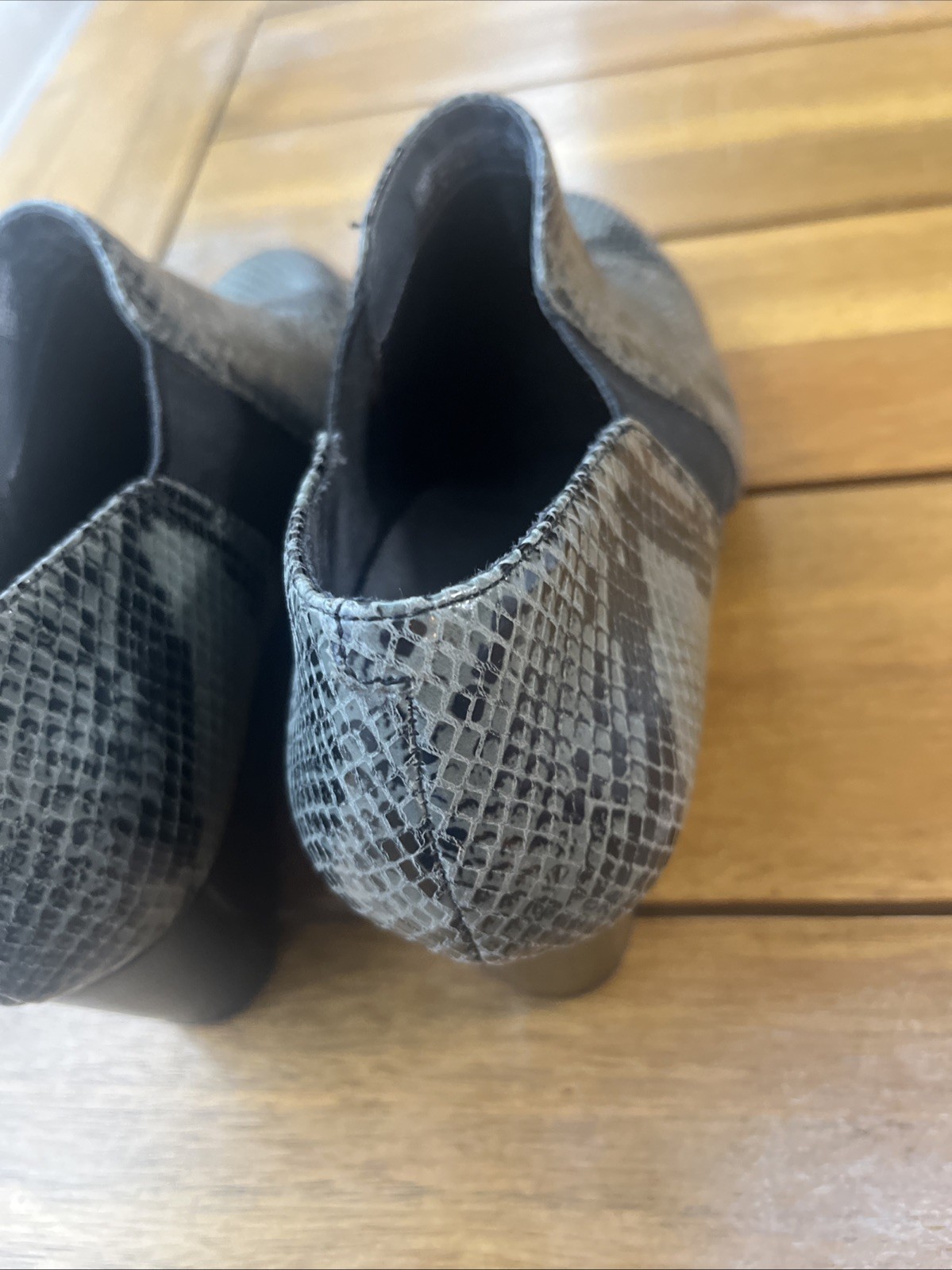 Vionic Stanton Wedge Black Gray Python Leather Sl… - image 4