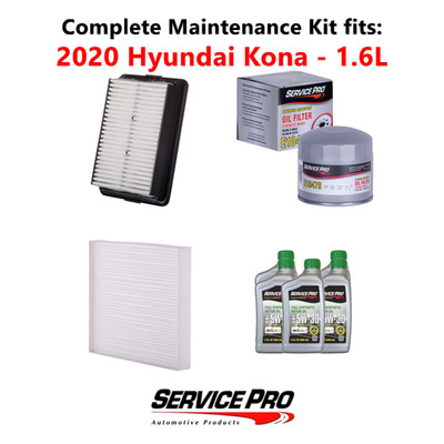 2020 Hyundai Kona 1.6L Complete Cabin, Air & Oil Filter Kit (5W-30)