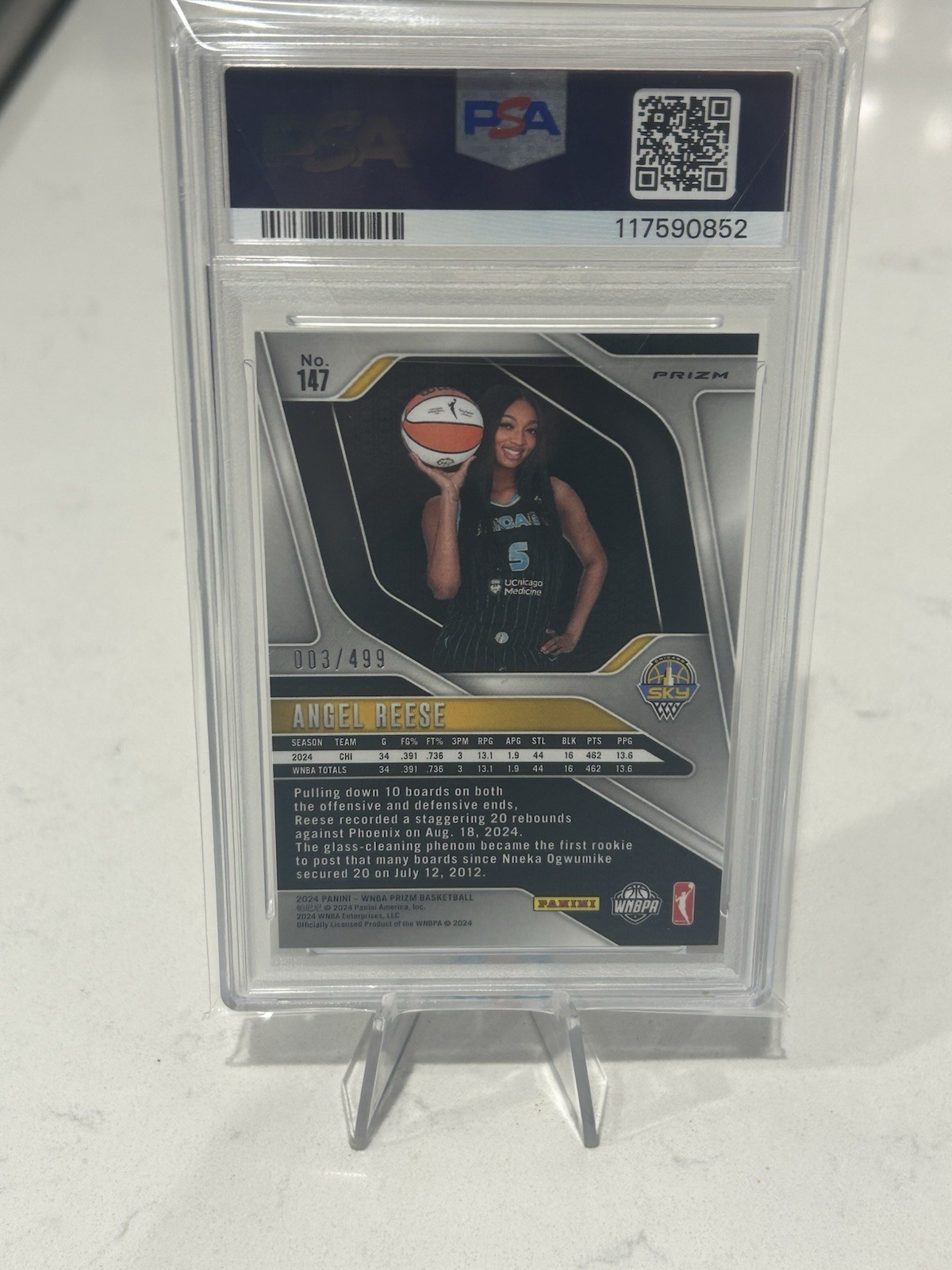 2024 PRIZM PULSAR ROOKIE ANGEL REESE /499 SKY PSA 10 Pop 15 view 2