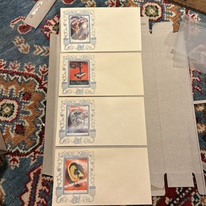 (4) WW II World War Poster Stamps Trimmed for Cachet. Nos. 19, 20, 34, 45