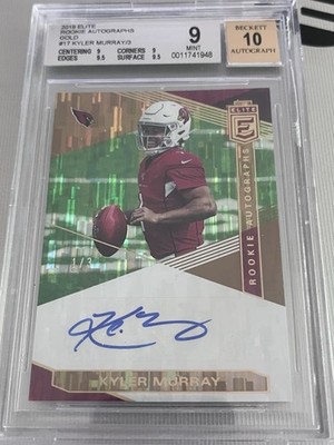 2019 Elite Auto Gold 01/03 Jersey # Kyler Murray Rookie Bgs 9.5