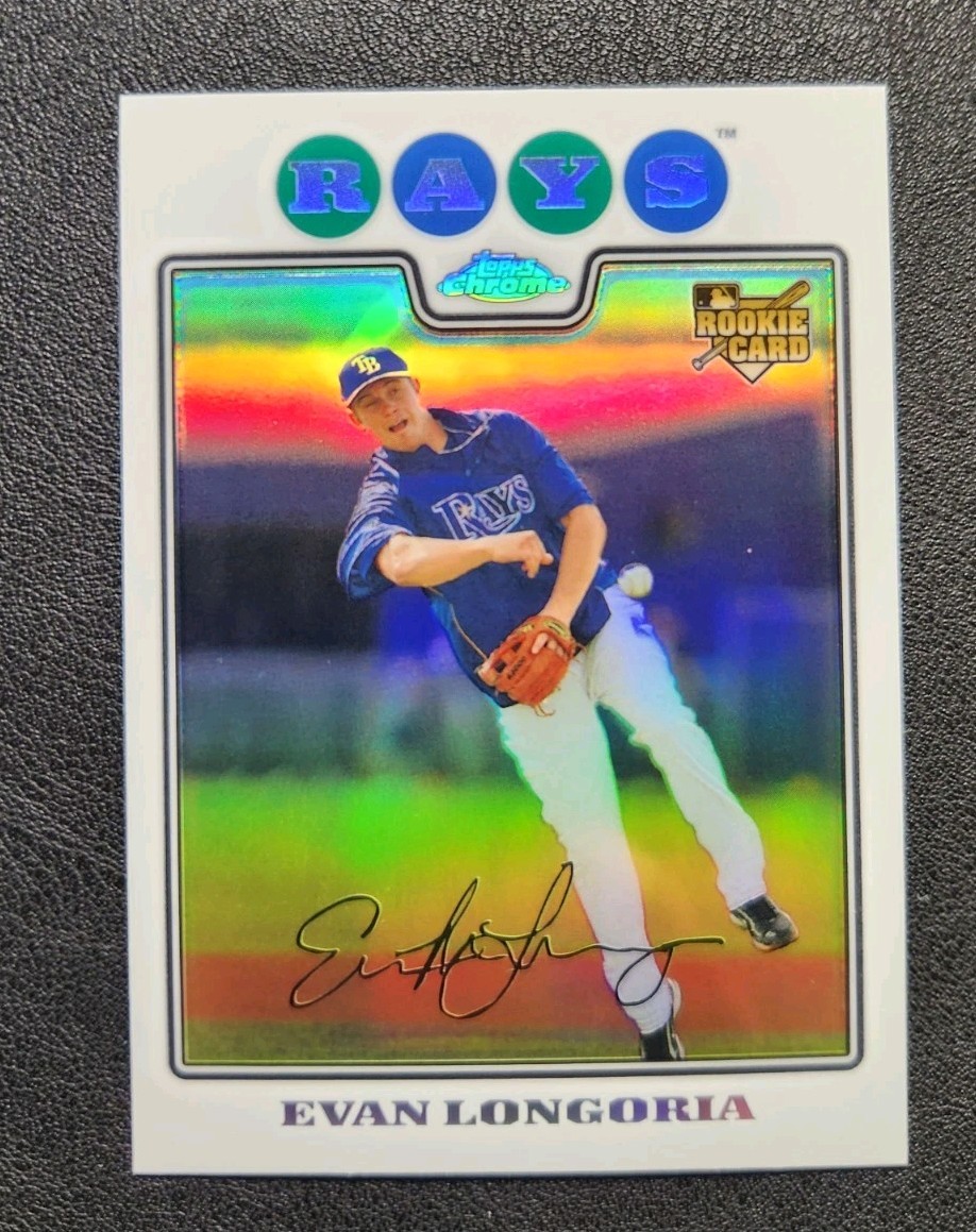 Evan Longoria 2008 Topps Chrome Refractor Rookie Card #193 Tampa Bay Rays