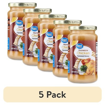 (5 pack) Homestyle Chicken Flavored Gravy, 12 oz Glass Jar