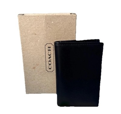 Coach Bifold Water Buffalo Black Wallet Business Large Card Case Vintage # 4506C