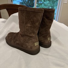 UGG Australia 1889 Mid Calf Side Zip Women's Brown Sheepskin Boots Sz 8 S/N