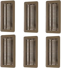 4" X 10" Floor Vent Covers Brown 6 Pack - Heavy Duty Walkable Floor Registers - 