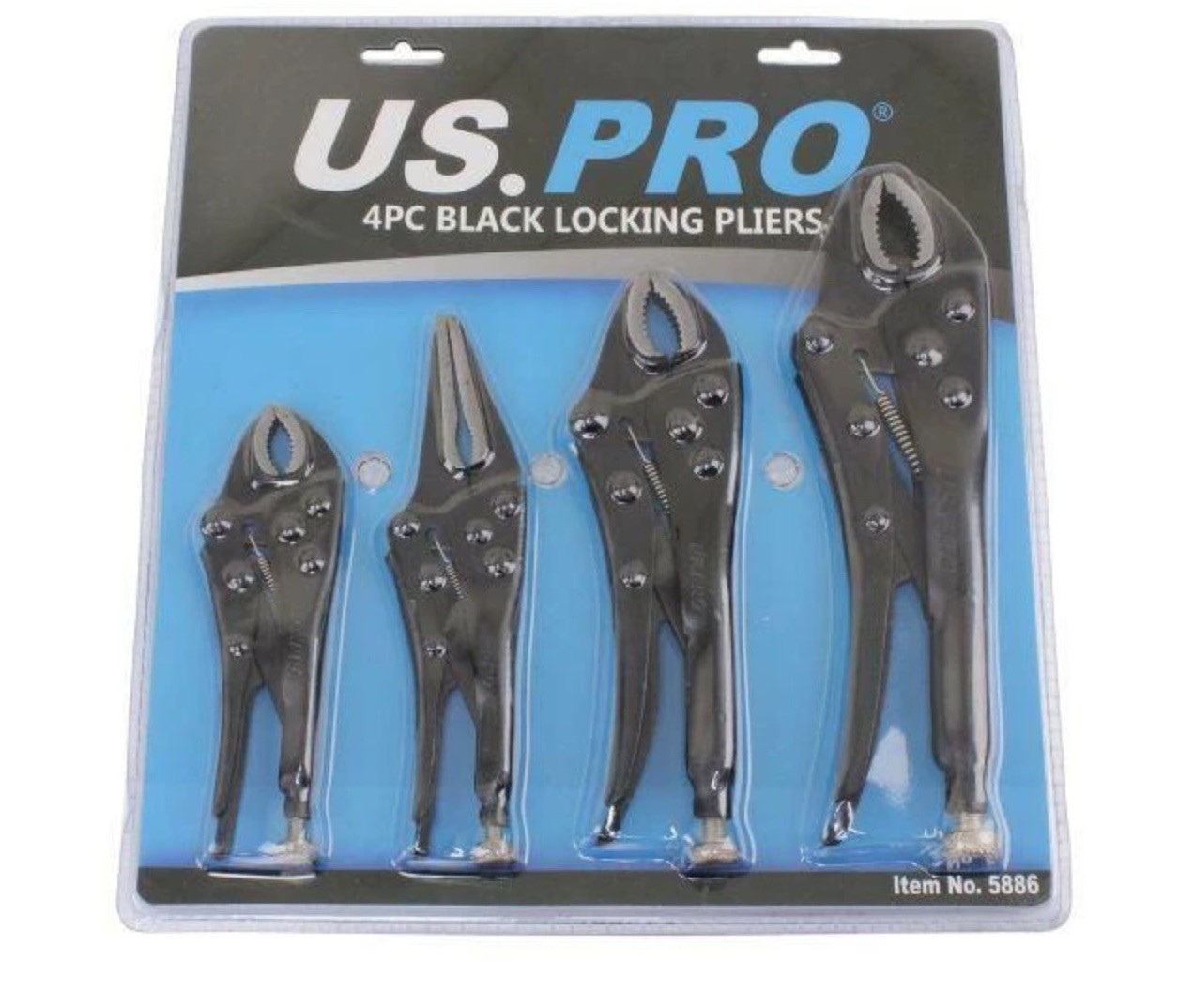 US PRO Tools 4 Piece Locking Pliers Mole Grips Adjustable Wrench Pliers Long No - Image 2