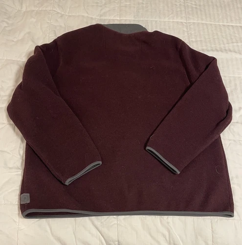 GH Bass And Co Mens XXL Pullover Fleece 3 Button Front Soft Long Sleeve Burgundy image 13