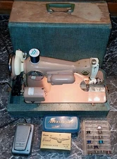 Vintage Universal Sewing Machine Scrollwork W Pedal 523537 VTG. Needs Work/lubri