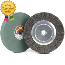 6 Inch Bench Grinder Grinding Wheel & Wire Wheel Brush with 1/2'' Arbor 120 Gr