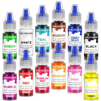 12 Colors Food Coloring Set - Vibrant Liquid Food Colors Frosting Dye