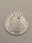 1857 Seated Liberty Silver Half Dollar 50c