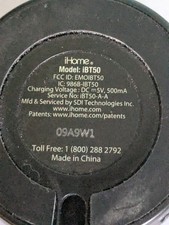 IHome Color Changing Speaker Model IBT50 Tested Working