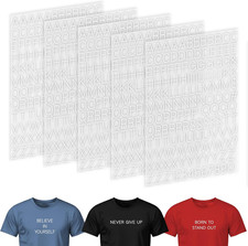 5 Sheets 725 Pieces Iron on Letters for Clothing 0.8Inch White Iron on Letter Sm