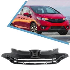 Full Black Grille For 2015-2017 Honda Fit Hatchback Front Bumper Upper Grill