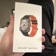 Da Fit Smart Watch Orange Silicone Band Black...