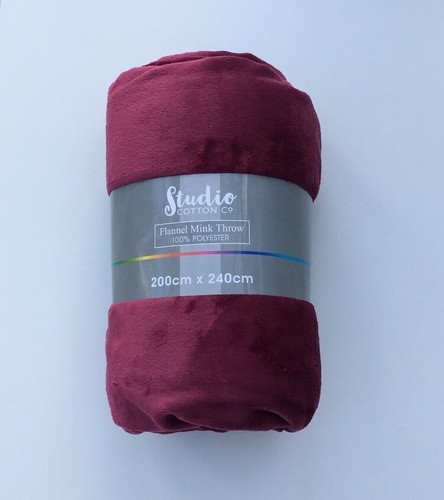 STUDIO COTTON Soft Flannel Mink Throw Fleece Blanket - Picture 45 of 53