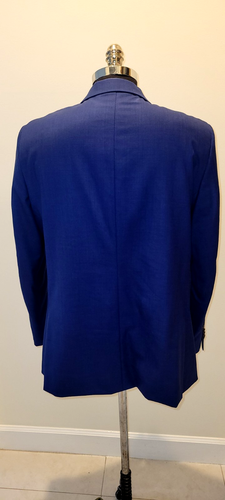 INDOCHINO ROYAL BLUE WOOL WEAVE 2 BUTN BLAZER SIZE 47 S L 29" SLEV 5 1/2 + 24 - Picture 4 of 11