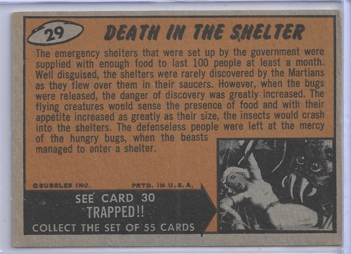 1962 Mars Attacks 29 Death In The Shelter RAW Bubbles / Topps STC - Picture 2 of 2