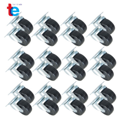 #ad 24 Pack 2quot; Swivel Caster Wheels Rubber Base W Top Plate amp; Bearing Heavy Duty US $16.53