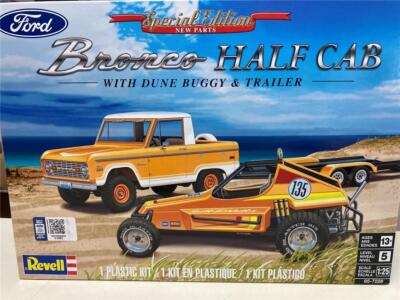 Revell 7228 Bronco Half Cab with Dune Buggy & Trailer model kit