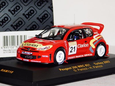 PEUGEOT 206 WRC CLARION #21 PANIZZI/PANIZZI TURKEY 2003 IXO RAM110
